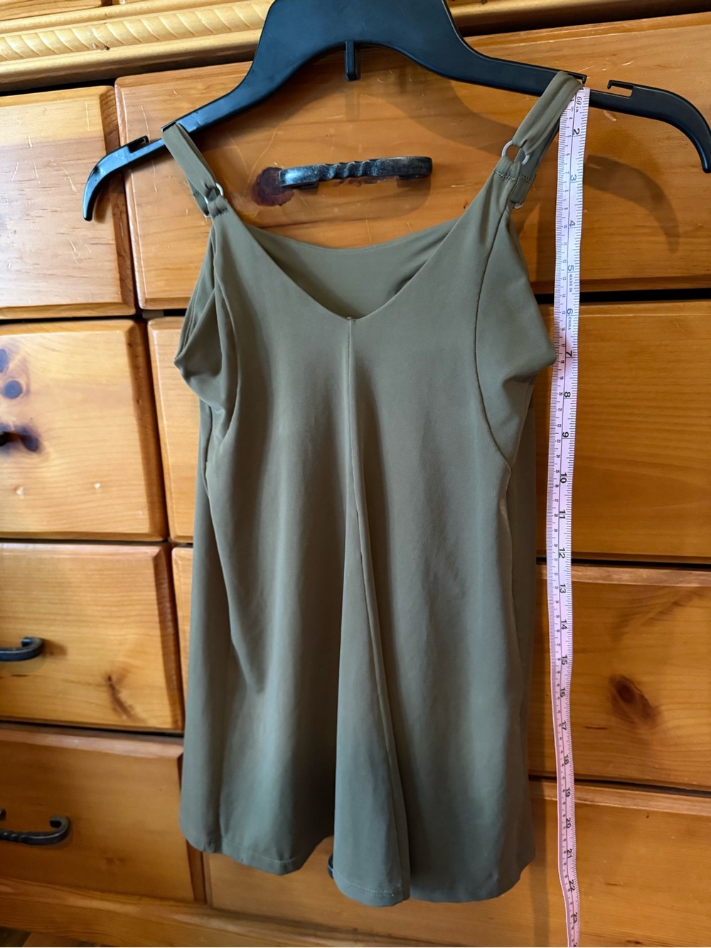 TC Olive Green Reversible Cami V Neck Straight Neck Adjustable